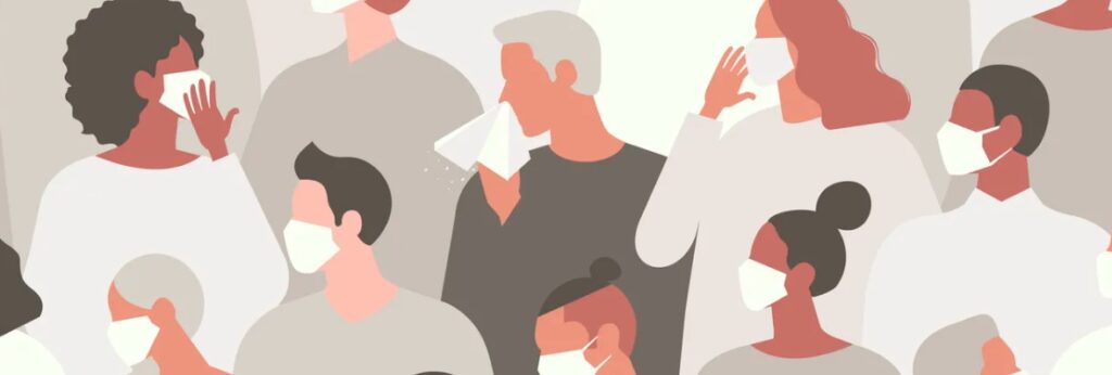 people with mask ilustration